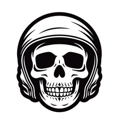 skull wearing helmet  vector illustration isolated transparent background logo, cut out or cutout t-shirt design