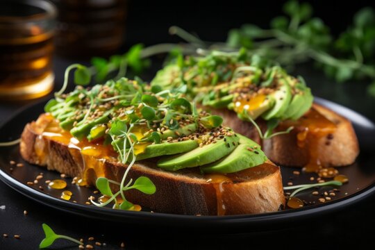 Savory and Nutritious: Avocado Toast with Arugula and Sesame