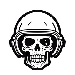 skull wearing helmet astronaut  vector illustration isolated transparent background logo, cut out or cutout t-shirt design