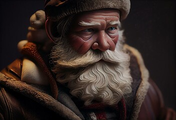 Santa Claus en navidad. Generative AI - obrazy, fototapety, plakaty