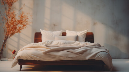 Fototapeta na wymiar bed in bedroom