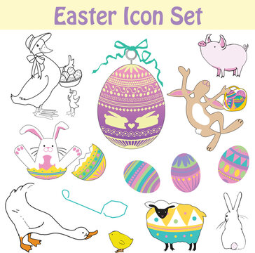 Set of Easter Icons