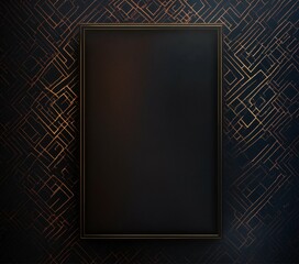 Empty picture frame on a geometric patterned wall