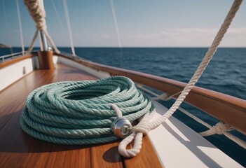 Obraz premium Luxury yacht tackle during the ocean voyage