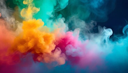 abstract colorful multicolored smoke spreading bright background for advertising or design wallpaper for gadget neon lighted smoke texture blowing clouds modern designed - obrazy, fototapety, plakaty