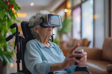 Exploring New Realms: Senior Woman Ventures into Virtual Worlds
