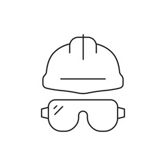 Construction helmet icon. Worker engineer helmet flat sign design. Builder helm symbol pictogram. UX UI icon