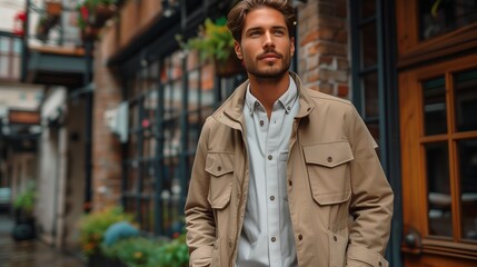 Fototapeta premium portrait of handsome man casual fashion