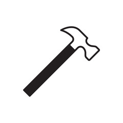 Hammer vector icon. Hammer instrument flat sign design. Hammer symbol pictogram. UX UI icon