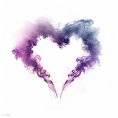 blue purple heart shape smoke