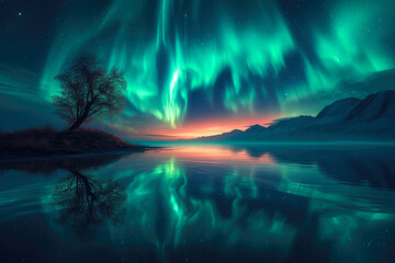Enchanted Evening: Aurora's Radiance Reflected
