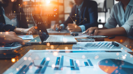 Corporate Collaboration: Team Meeting with Technology Integration