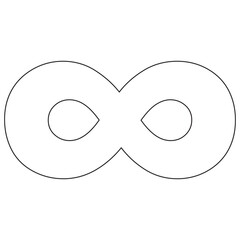infinity symbol black - simple with discontinuation - isolated - vector