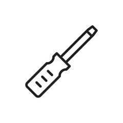 Screwdriver vector icon. Turn-screw tool flat sign design. Screwdriver flat symbol pictogram. UX UI icon