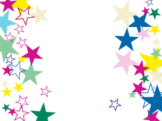 Object fountain organized from random sparcle star pictographs as fireworks.