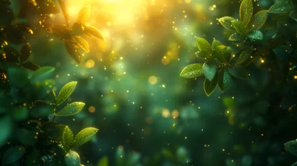 Foto op Plexiglas a transparant background background mid green with blurred lighter green lights © l1gend