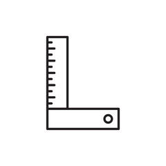 Ruler icon. Square ruler flat sign design. Ruler distance symbol pictogram. UX UI scale icon