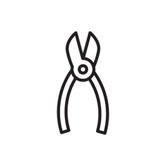 Wire cutter vector icon. Plier flat sign design. Repair tool icon. Engineer work tools symbol. Mechanic tools sign. Toolkit icon. Isolated tool symbol pictogram. UX UI icon