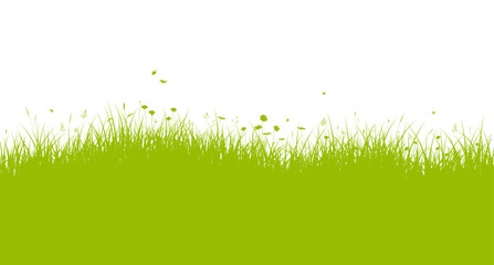 Obraz premium Meadow banner, green grass border, garden background