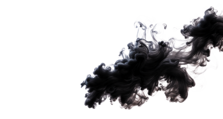 black ink smoke explosion isolated