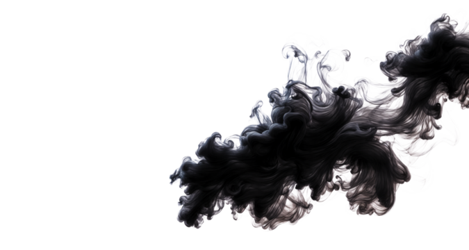 black ink smoke explosion isolated