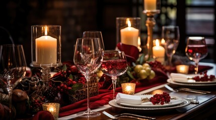 Obraz na płótnie Canvas menu holiday wine dinner
