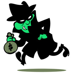 Sneaky Cartoon Thief