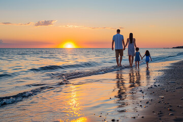 Sunset Serenity: Family Beachfront Adventure