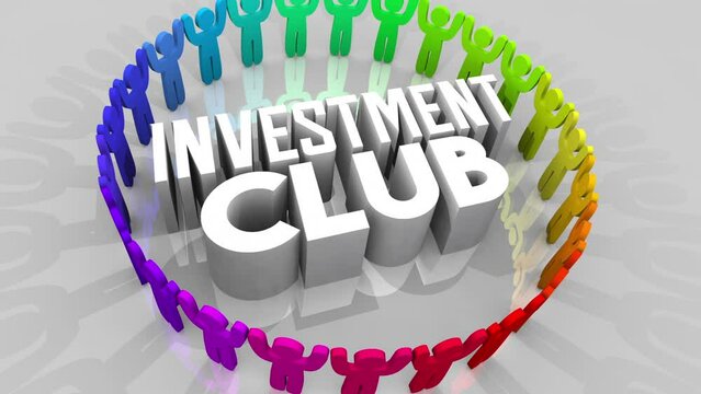 Investment Club Traders Buy Sell Stock Market Shares Together Pool Join Us 3d Animation