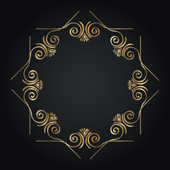 Luxury decorative round frame. Retro ornamental frame, vintage circle ornaments, ornate border. Decorative wedding frames, antique museum image borders. Isolated vector icon