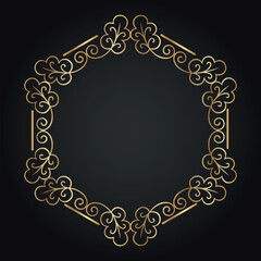 Luxury decorative round frame. Retro ornamental frame, vintage circle ornaments, ornate border. Decorative wedding frames, antique museum image borders. Isolated vector icon