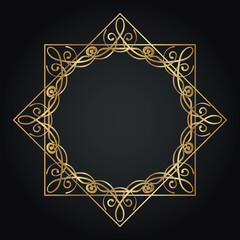 Luxury decorative round frame. Retro ornamental frame, vintage circle ornaments, ornate border. Decorative wedding frames, antique museum image borders. Isolated vector icon