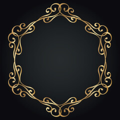 Luxury decorative round frame. Retro ornamental frame, vintage circle ornaments, ornate border. Decorative wedding frames, antique museum image borders. Isolated vector icon