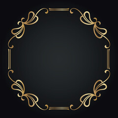 Luxury decorative round frame. Retro ornamental frame, vintage circle ornaments, ornate border. Decorative wedding frames, antique museum image borders. Isolated vector icon