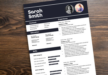 Professional Modern Bold Lettering Resume and Cover Letter Template