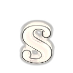 Glowing silver 3d symbol. letter s