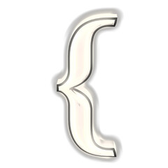 Glowing silver 3d symbol