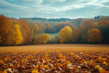 Rustic Retreat: Tranquil Field with Autumnal Tones