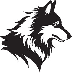 Obraz premium Vector Illustration of a Wolf or Dog Head