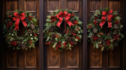 Fototapeta na wymiar christmas holiday wreaths
