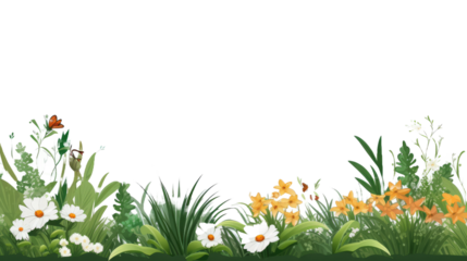 Summer flowers and leaves background, 