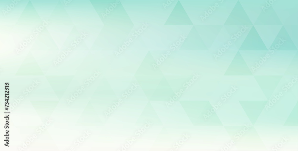 Poster Subtle greenish cyan background with translucent triangles. Pale vector pattern