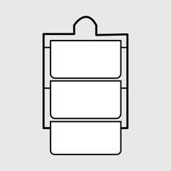 Metal tiffin box outline icon. Clipart image isolated on white background. Vector illustration. Eps file 297.