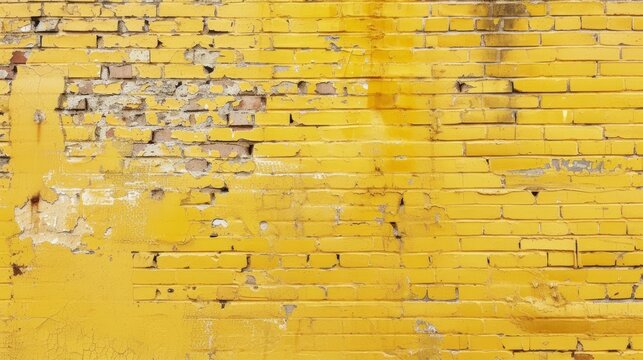 Yellow Brick Wall Illustration Generative AI