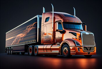 truck on transprent background. Generative AI - obrazy, fototapety, plakaty
