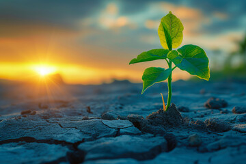 From Dust to Life: A Fresh Sapling in the Daytime Glow