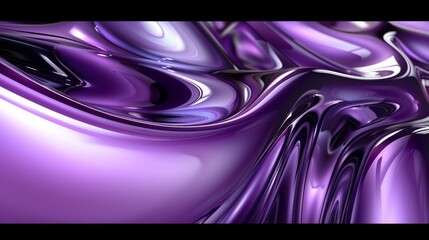 Abstract Holographic Purple and Black Illustration Generative AI