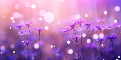 Abstract bokeh purple flowers background