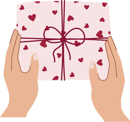 Box, gift, present sign. Valentines day. Love, romantic, relationship concept. Isolated vector illustration flat style.
