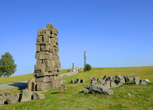 Monuments and museum on battlefield of Grunwald, Poland - On July 15, 1410, one of the largest battles of the European Middle Ages took place in these places